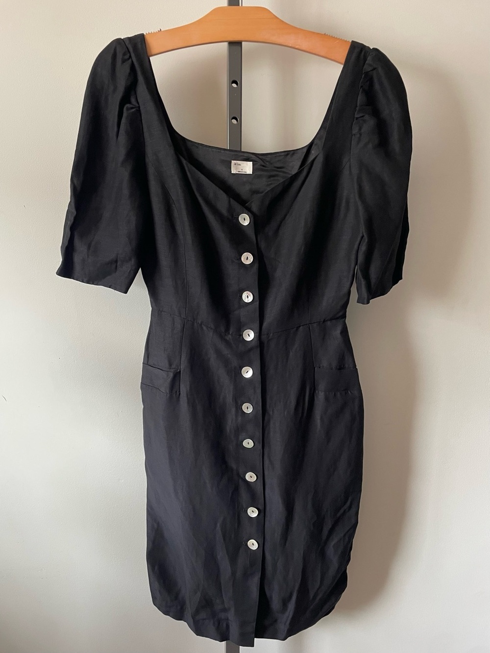 NEW Wilfred Le Fou Michelina Linen Front Button Down Midi Dress Size 6